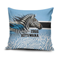 Botswana Independence Day 1966 Pillow Cover Tribal Zebra Skins Pattern - Wonder Print Shop
