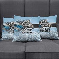 Botswana Independence Day 1966 Pillow Cover Tribal Zebra Skins Pattern - Wonder Print Shop