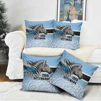 Botswana Independence Day 1966 Pillow Cover Tribal Zebra Skins Pattern - Wonder Print Shop