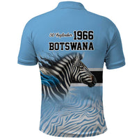 Botswana Independence Day 1966 Polo Shirt Tribal Zebra Skins Pattern - Wonder Print Shop