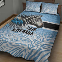 Botswana Independence Day 1966 Quilt Bed Set Tribal Zebra Skins Pattern - Wonder Print Shop