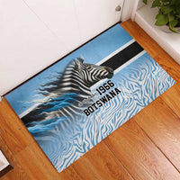 Botswana Independence Day 1966 Rubber Doormat Tribal Zebra Skins Pattern - Wonder Print Shop