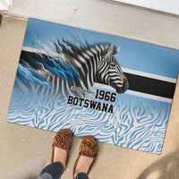 Botswana Independence Day 1966 Rubber Doormat Tribal Zebra Skins Pattern - Wonder Print Shop