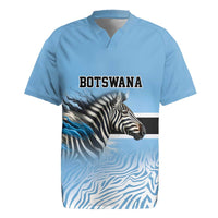 Botswana Independence Day 1966 Rugby Jersey Tribal Zebra Skins Pattern - Wonder Print Shop