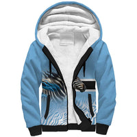 Botswana Independence Day 1966 Sherpa Hoodie Tribal Zebra Skins Pattern - Wonder Print Shop