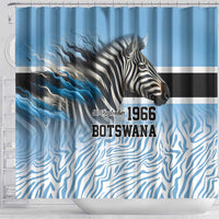 Botswana Independence Day 1966 Shower Curtain Tribal Zebra Skins Pattern - Wonder Print Shop