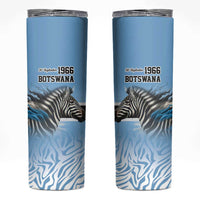 Botswana Independence Day 1966 Skinny Tumbler Tribal Zebra Skins Pattern - Wonder Print Shop