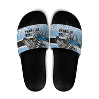Botswana Independence Day 1966 Slide Sandals Tribal Zebra Skins Pattern - Wonder Print Shop