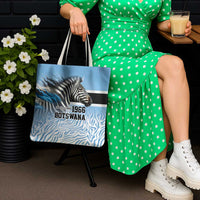 Botswana Independence Day 1966 Tote Bag Tribal Zebra Skins Pattern - Wonder Print Shop