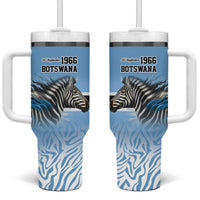 Botswana Independence Day 1966 Tumbler With Handle Tribal Zebra Skins Pattern - Wonder Print Shop