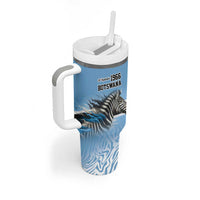 Botswana Independence Day 1966 Tumbler With Handle Tribal Zebra Skins Pattern - Wonder Print Shop