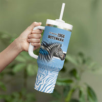 Botswana Independence Day 1966 Tumbler With Handle Tribal Zebra Skins Pattern - Wonder Print Shop