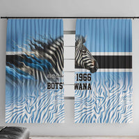 Botswana Independence Day 1966 Window Curtain Tribal Zebra Skins Pattern - Wonder Print Shop