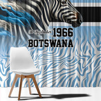 Botswana Independence Day 1966 Window Curtain Tribal Zebra Skins Pattern - Wonder Print Shop