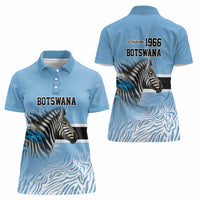 Botswana Independence Day 1966 Women Polo Shirt Tribal Zebra Skins Pattern - Wonder Print Shop