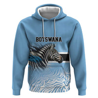 Botswana Independence Day 1966 Zip Hoodie Tribal Zebra Skins Pattern - Wonder Print Shop