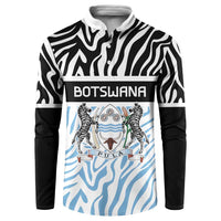 Botswana Personalized Button Sweatshirt Zebra Skins Pattern - Wonder Print Shop
