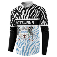 Botswana Personalized Button Sweatshirt Zebra Skins Pattern - Wonder Print Shop