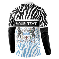 Botswana Personalized Button Sweatshirt Zebra Skins Pattern - Wonder Print Shop