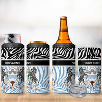 Botswana Personalized 4 in 1 Can Cooler Tumbler Zebra Skins Pattern - Wonder Print Shop