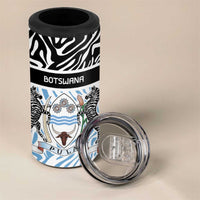 Botswana Personalized 4 in 1 Can Cooler Tumbler Zebra Skins Pattern - Wonder Print Shop