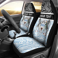 Botswana Personalized Car Seat Cover Zebra Skins Pattern - Wonder Print Shop