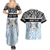 Botswana Personalized Couples Matching Summer Maxi Dress and Hawaiian Shirt Zebra Skins Pattern - Wonder Print Shop