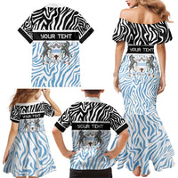 Botswana Personalized Family Matching Mermaid Dress and Hawaiian Shirt Zebra Skins Pattern - Wonder Print Shop