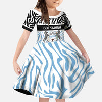 Botswana Personalized Family Matching Off Shoulder Maxi Dress and Hawaiian Shirt Zebra Skins Pattern - Wonder Print Shop