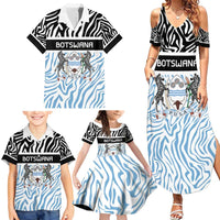 Botswana Personalized Family Matching Summer Maxi Dress and Hawaiian Shirt Zebra Skins Pattern - Wonder Print Shop