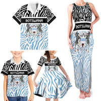 Botswana Personalized Family Matching Tank Maxi Dress and Hawaiian Shirt Zebra Skins Pattern - Wonder Print Shop