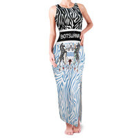 Botswana Personalized Family Matching Tank Maxi Dress and Hawaiian Shirt Zebra Skins Pattern - Wonder Print Shop