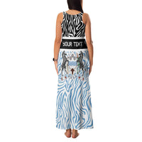Botswana Personalized Family Matching Tank Maxi Dress and Hawaiian Shirt Zebra Skins Pattern - Wonder Print Shop