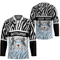 Botswana Personalized Hockey Jersey Zebra Skins Pattern - Wonder Print Shop