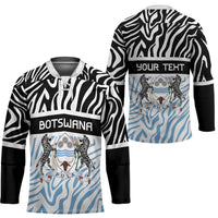 Botswana Personalized Hockey Jersey Zebra Skins Pattern - Wonder Print Shop