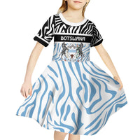 Botswana Personalized Kid Short Sleeve Dress Zebra Skins Pattern - Wonder Print Shop