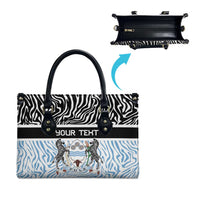 Botswana Personalized Leather Bag Zebra Skins Pattern - Wonder Print Shop