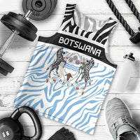 Botswana Personalized Men Tank Top Zebra Skins Pattern - Wonder Print Shop