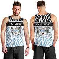 Botswana Personalized Men Tank Top Zebra Skins Pattern - Wonder Print Shop