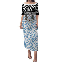 Botswana Personalized Puletasi Zebra Skins Pattern - Wonder Print Shop