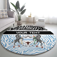 Botswana Personalized Round Carpet Zebra Skins Pattern - Wonder Print Shop