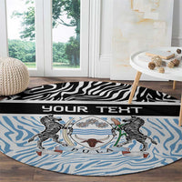 Botswana Personalized Round Carpet Zebra Skins Pattern - Wonder Print Shop