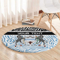 Botswana Personalized Round Carpet Zebra Skins Pattern - Wonder Print Shop