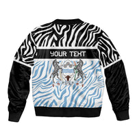 Botswana Personalized Sleeve Zip Bomber Jacket Zebra Skins Pattern - Wonder Print Shop