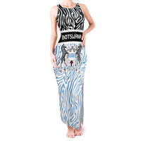 Botswana Personalized Tank Maxi Dress Zebra Skins Pattern - Wonder Print Shop