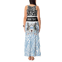 Botswana Personalized Tank Maxi Dress Zebra Skins Pattern - Wonder Print Shop