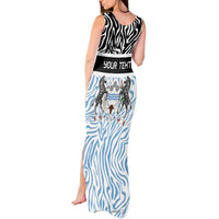 Botswana Personalized Tank Maxi Dress Zebra Skins Pattern - Wonder Print Shop