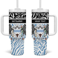 Botswana Personalized Tumbler With Handle Zebra Skins Pattern - Wonder Print Shop