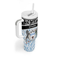 Botswana Personalized Tumbler With Handle Zebra Skins Pattern - Wonder Print Shop