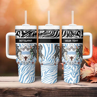 Botswana Personalized Tumbler With Handle Zebra Skins Pattern - Wonder Print Shop